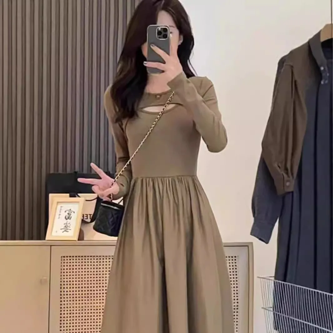 

Autumn Wear High End Small Dress 2024 Autumn Wear New Skirt Long Sleeve Inner Wear Autumn Winter Long Dress for Women