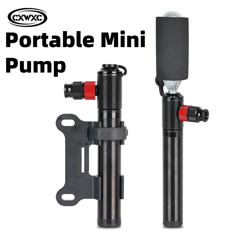 CXWXC Multifunctional Bike CO2 Pump 100psi Bicycle Hand Air Pump Tire Inflator Schrader Presta Valve MTB Road Cycling Pump
