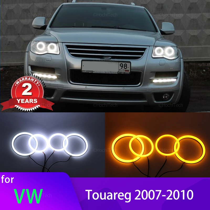 For Volkswagen VW Touareg 2007 2008 2009 2010 Cars Headlight Retrofit Switchback Cotton Light  Rings DRL LED Angel Eyes Kit