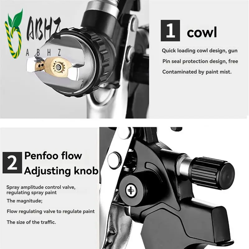 

ABHZ-Пистолет-распылитель Hvlp Воздушный распылитель краски Верхний горшок Пистолет-распылитель сопла калибра 1,3 Пистолет-распылитель Краскораспылитель Высокая распыление