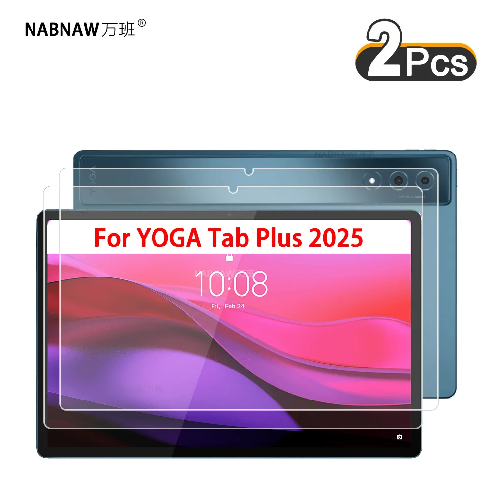 2 buah HD anti gores kaca antigores pelindung layar untuk Lenovo Yoga Tab Plus 12.7 2025 TB520FU Tablet lapisan pelindung keras