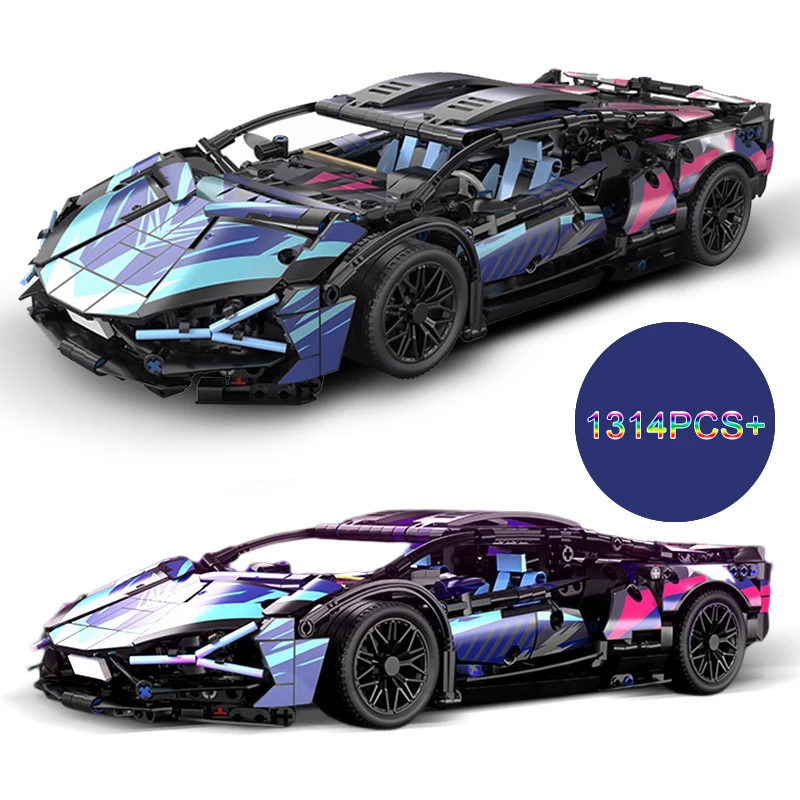 2024 HOT City Technical Punk Lamborghinis Super Sports Car Building Block Model Race Vehicle Assemble Bricks Toys For Boys Gifts