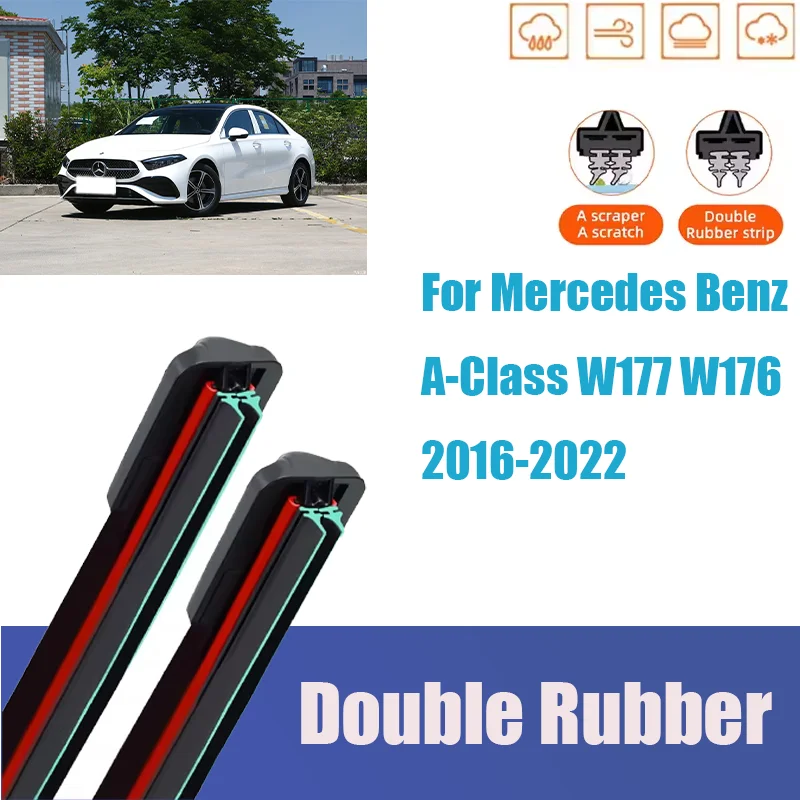 

For Mercedes Benz A-Class W177 W176 Front Windshield Wiper General Motors Multifunctional Double Rubber Strip Wiper Wholesale
