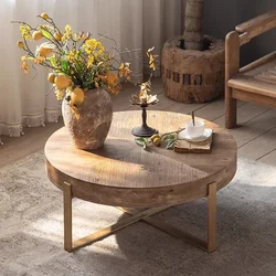 Designer Wood Coffee Table Aesthetic Luxury Organizer Simple Side Table Minimalist Unique Meubles De Salon Balcony Furniture