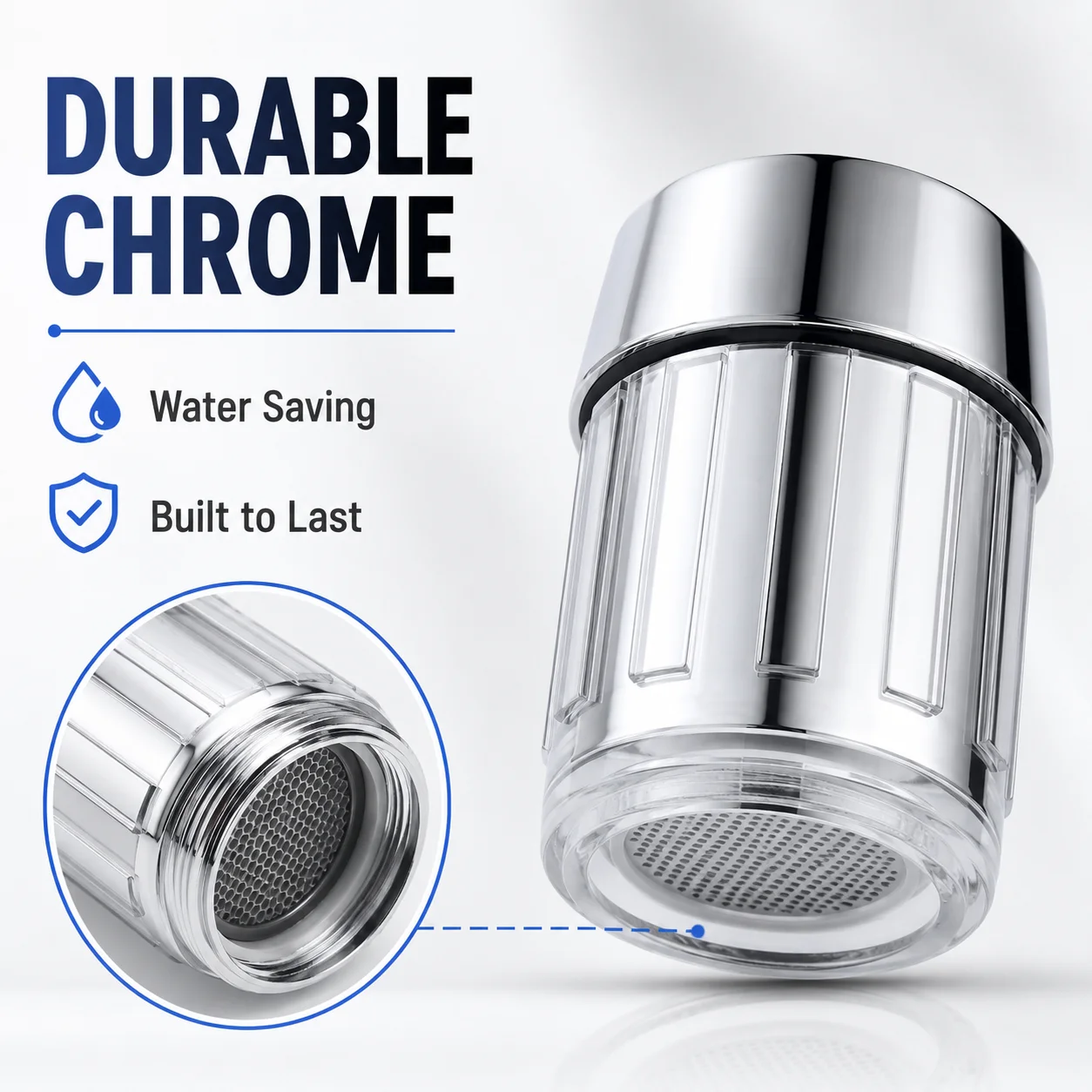 LED Temperature Control Faucet Head with Automatic 3-Color Change Water Saving Light Tap Nozzle for Kitchen Bathroom Aerator view 3