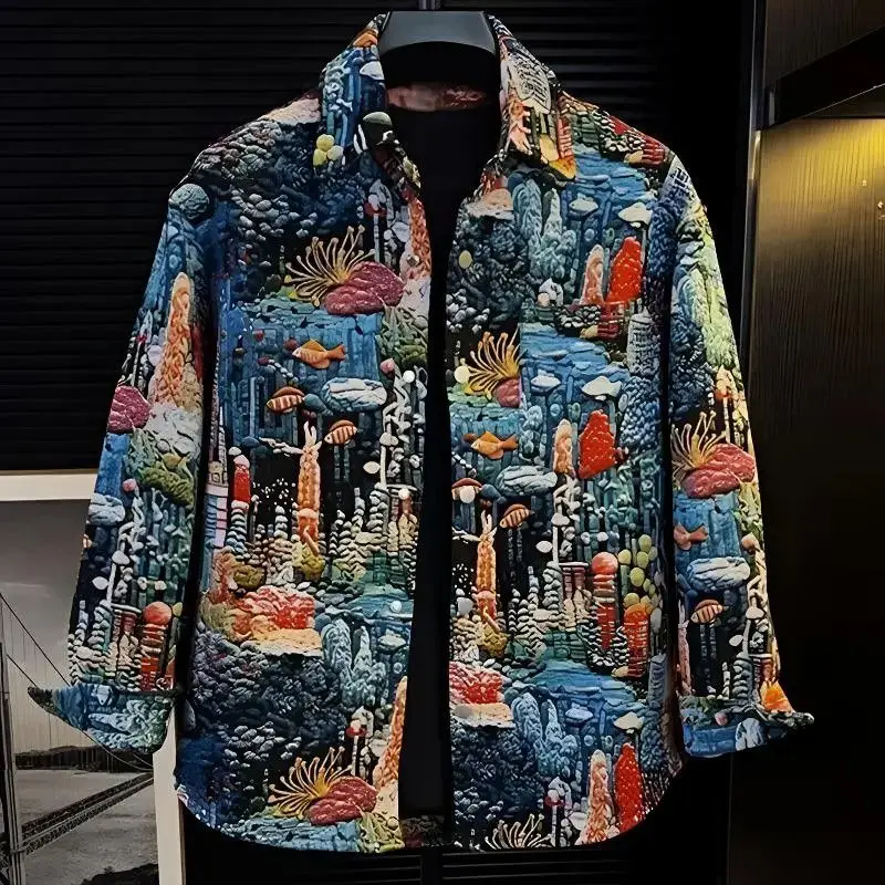 

Модная китайская удлиненная свободная повседневная верхняя одежда с цветной тканой вышивкой, весна-осень, новая универсальная модель