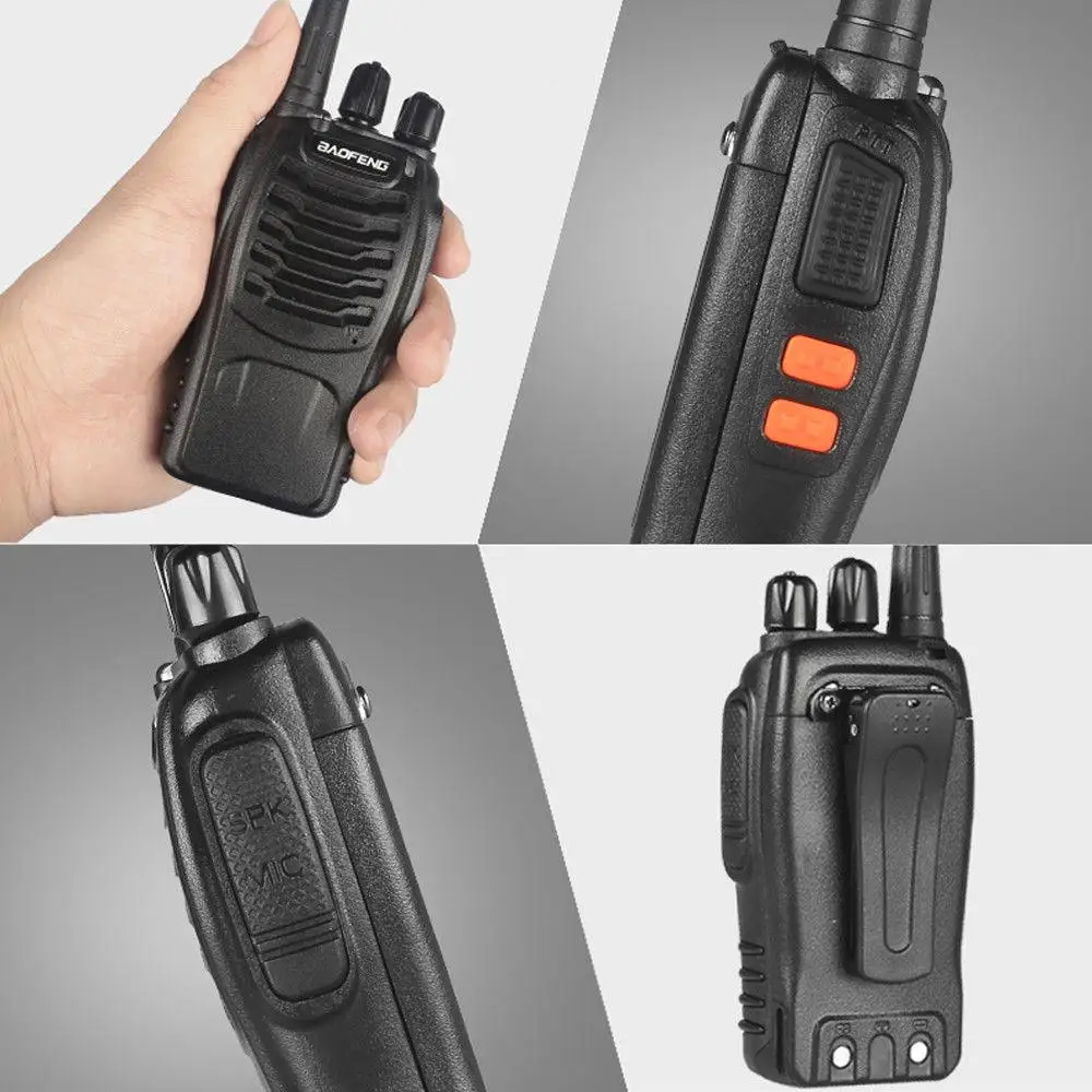 Baofeng-walkie talkie bf-888s, uhf 400-470mhz, carregador usb, rádio cb portátil, rádio em dois sentidos, 2pcs