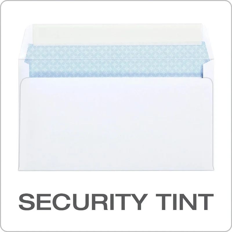 #6 3/4 Self Seal Security Envelopes, Security Tint and Pattern, Redi Strip Closure, 24 lb White Wove, 3-5/8 x 6-1/2, 100/Box