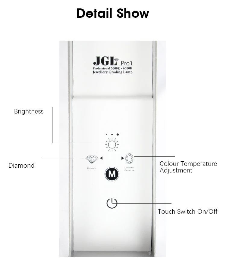 JGL Pro 5V Tragbare Typ-C Schmuck-Bewertungslampe Dual-Modus 5000K 6500K LED-Licht für Gemmologen Diamant- und Edelsteinbewertung – Detail 3