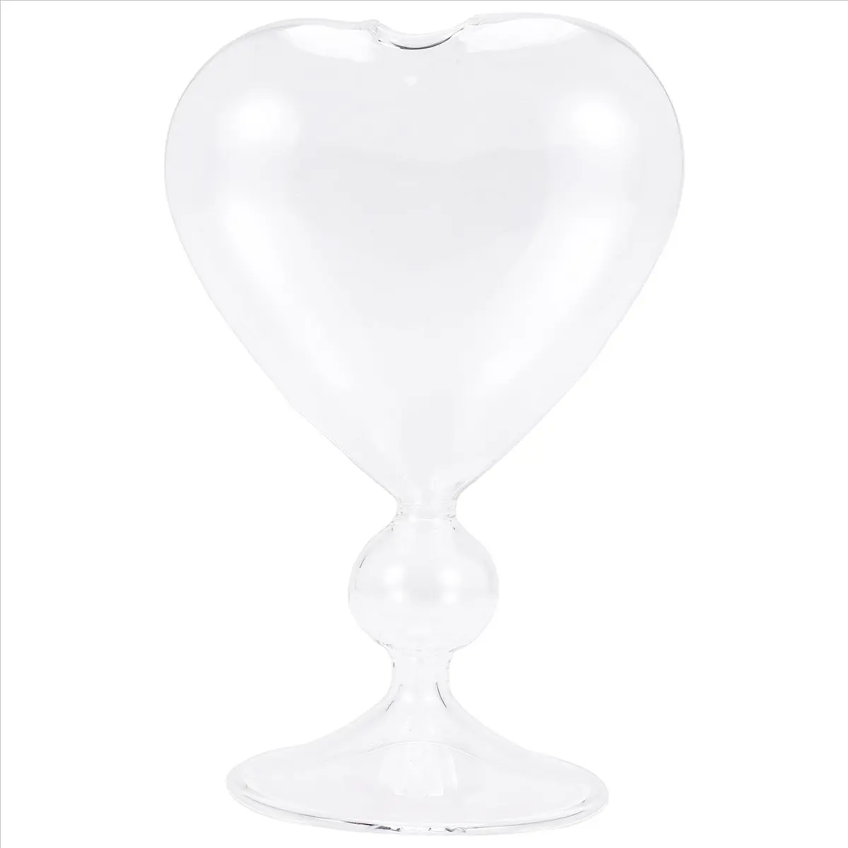 【NEW B63C】 Glass Flower Pots Planter Heart Vase Standing Home Decoration Flower Vase Desktop Decorative Vase Wedding Party Decor