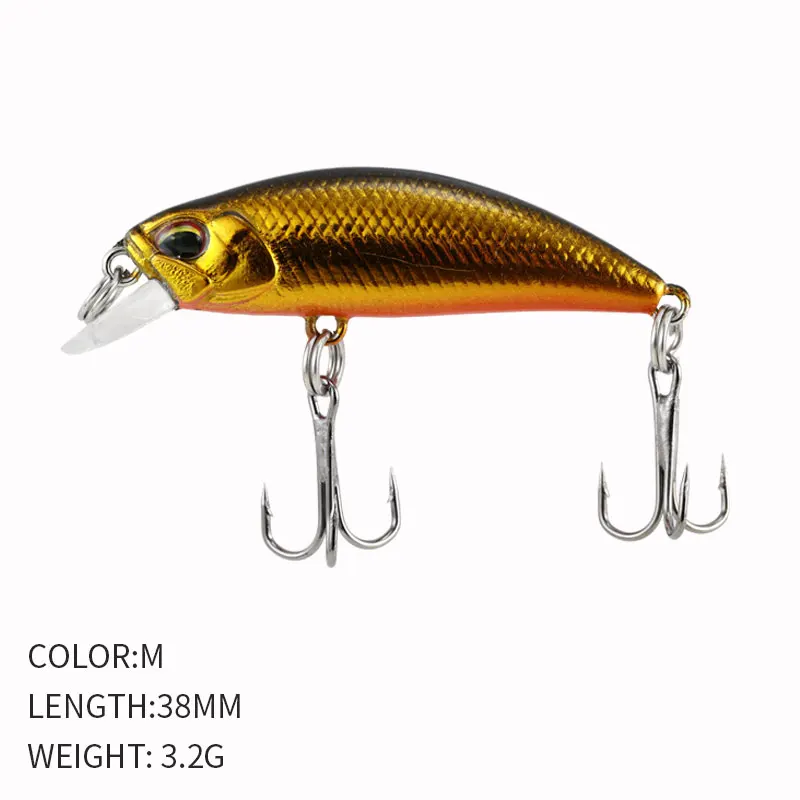 Imagem -05 - Japonês Isca de Pesca Mini Minnow Baixo Truta Wobbler Pesca Micro Isca Afundando Pesca Isca 38s 17 Peças 38 mm 3.2g