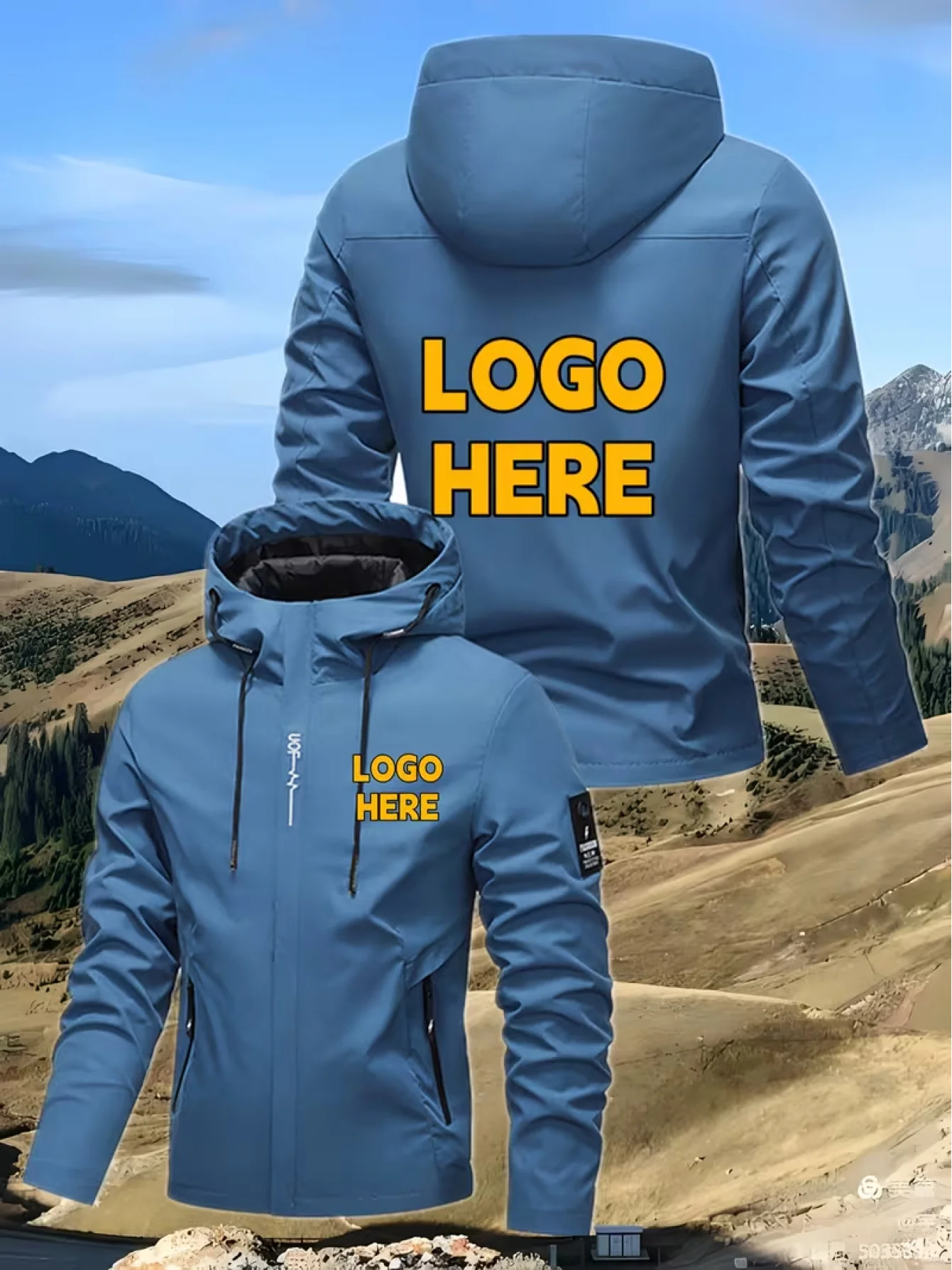 Customized Logo Text Hooded Jacket - Bulk Group Order, Zipper Full Zipper Front Jacket, Suitable for Running and Fitness