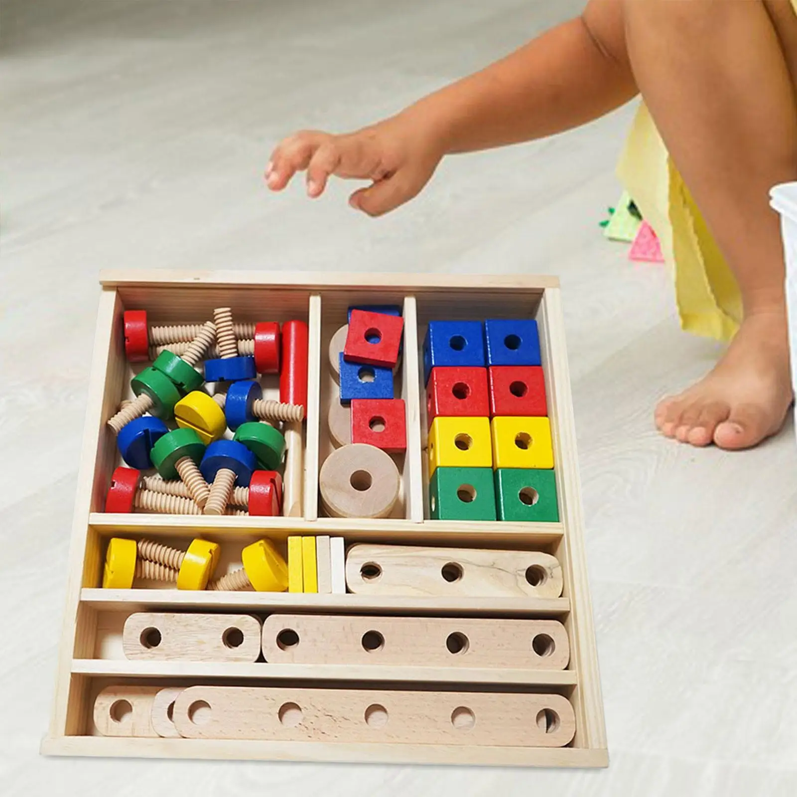 

Wooden Nut and Bolts Toy Construction Kits for Birthday Gift Kids Party Toy