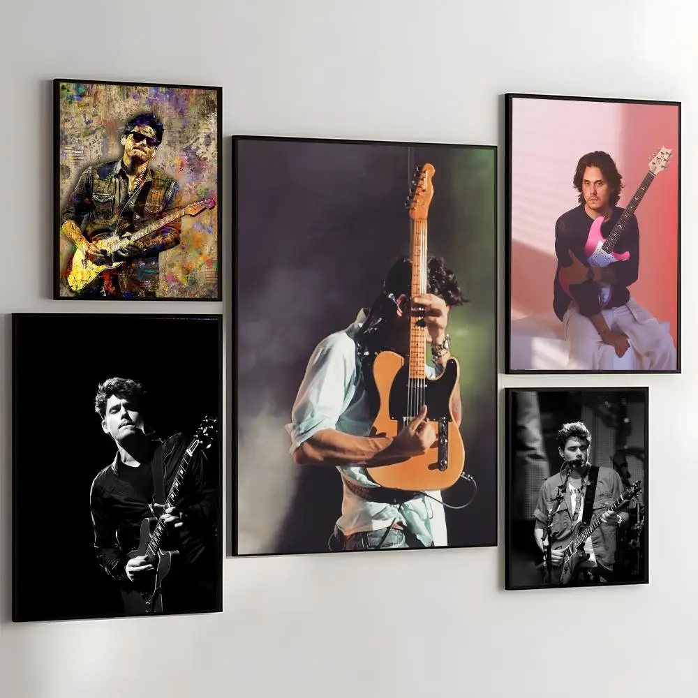 J-John Mayer Music Painting Calligraphy Self Adhesive Wall Art Waterproof Print For Bedroom Living Room Home Decor