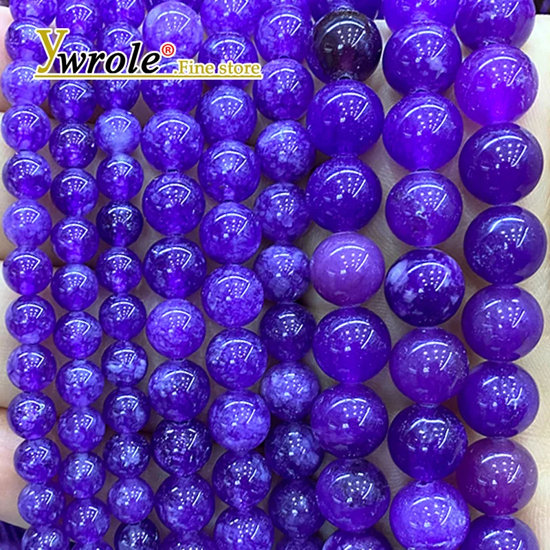 

Натуральный камень круглый 4-12 мм аметист халцедон свободные бусины-разделители для изготовления ювелирных изделий DIY серьги браслеты подвески аксессуары