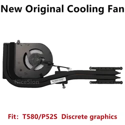 New Original For Laptop Lenovo Thinkpad T580 P52S CPU Cooling Fan Heatsink Radiator 01ER495 01ER496