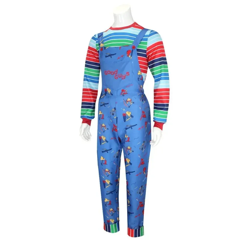 

COSda@Anime Enge Chucky Cosplay Costume Horror Chucky Cosplay Mask Jumpsuits Halloween Clothing for Kids Men WomenCOS