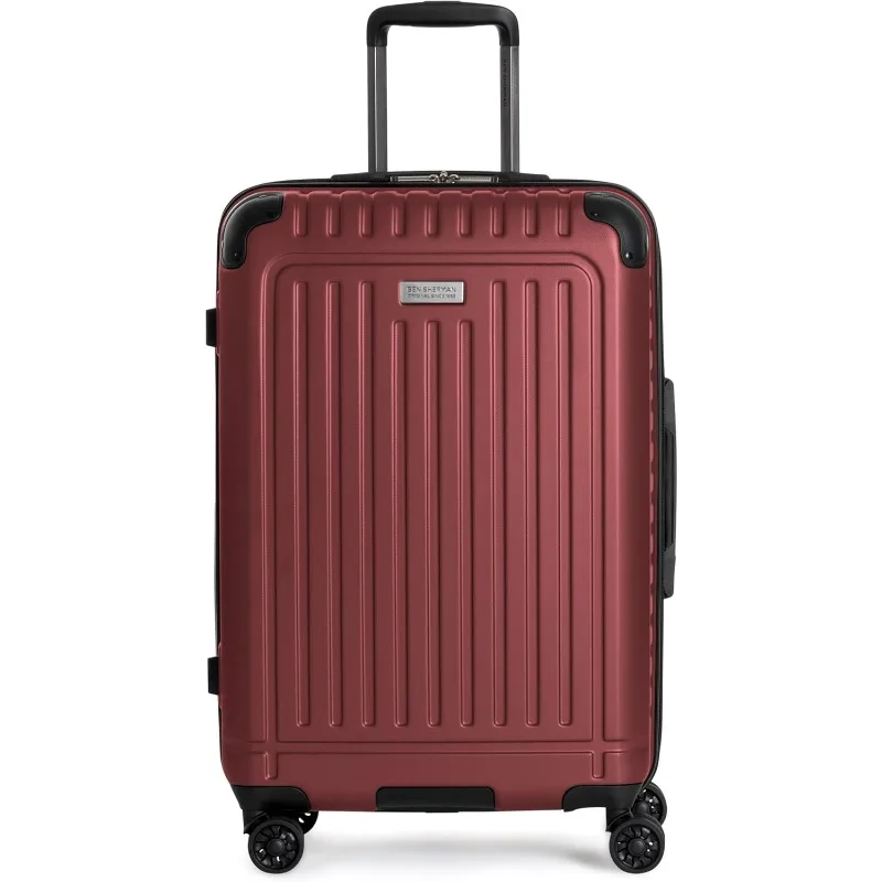 Sherman Sunderland Spinner Travel Upright Luggage, British Red, 24-Inch Checked