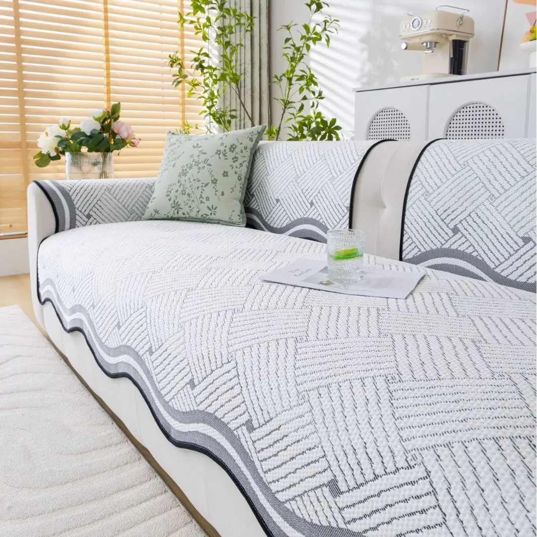 Summer Sofa Cover Cooling Ice Silk Sofas Towel for Living Room Breathable Non-slip Couch Covers Home Decor