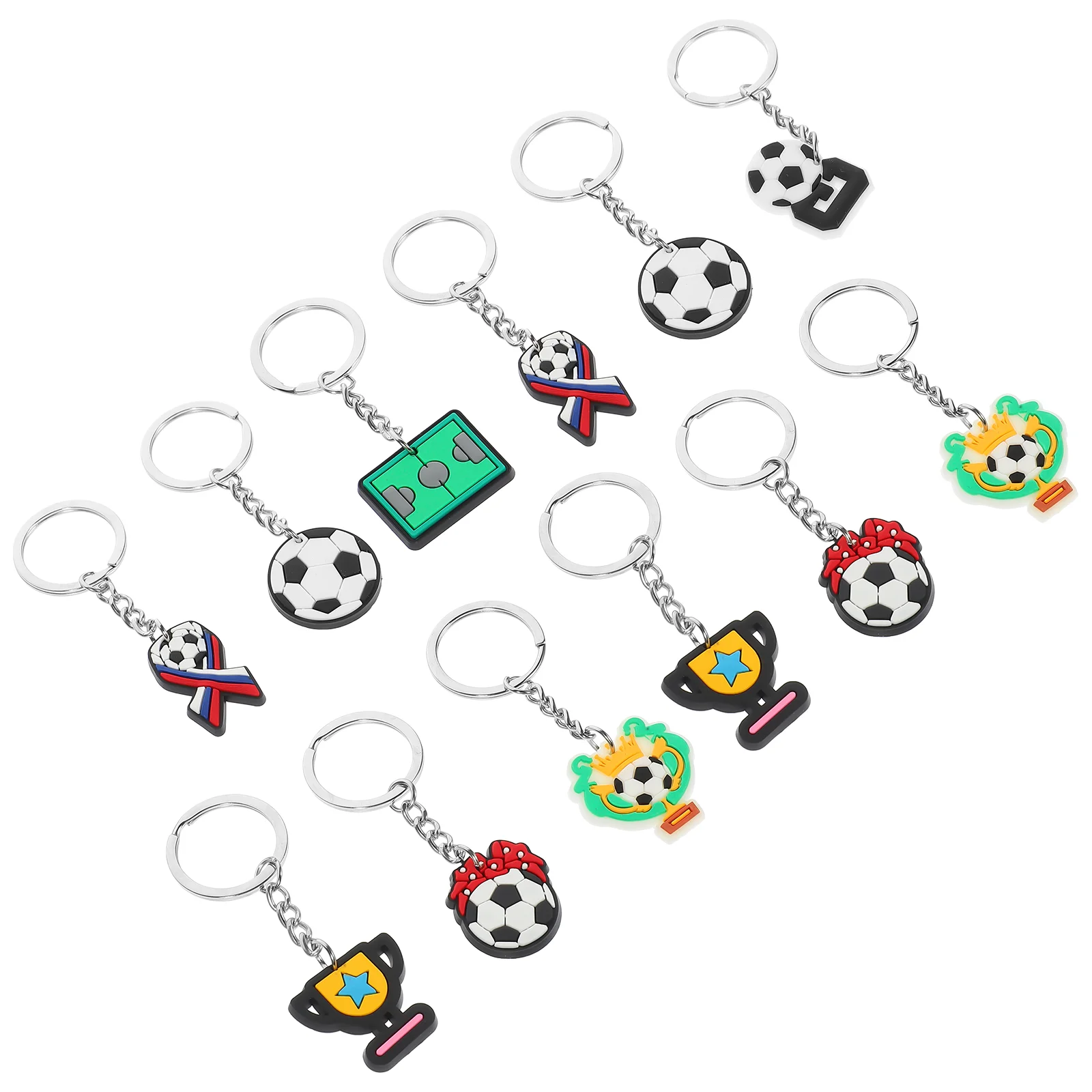 

35 Pcs Sports Ball Keychain Soccer Gifts PVC Soft Glue Decorative Small Keychains