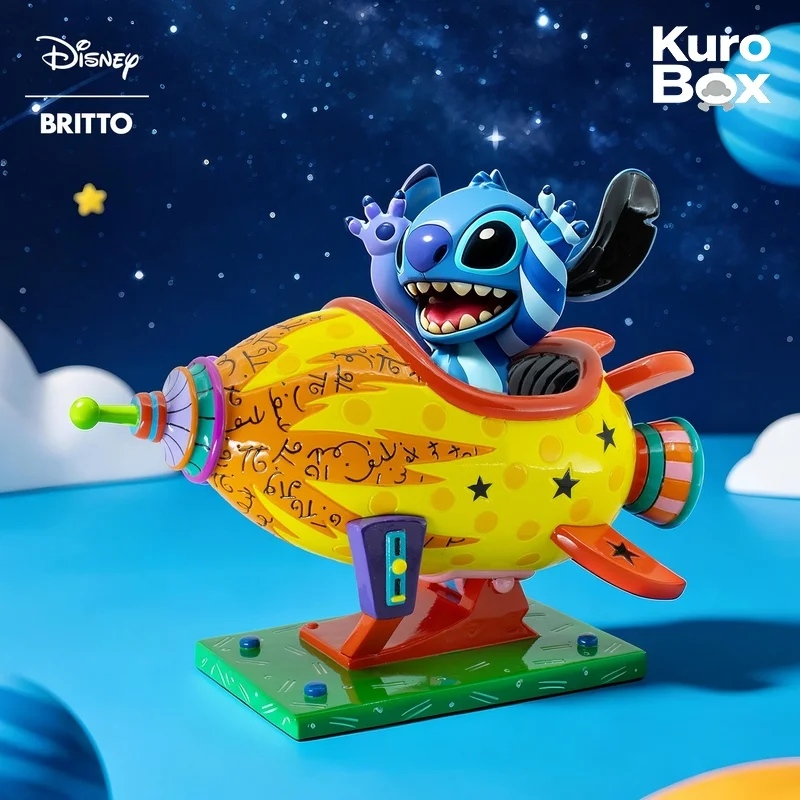 Figura de Disney Britto Enesco Stitch en nave espacial, Lilo y Stitch, decoración coleccionable para el hogar, regalo de cumpleaños y graduación