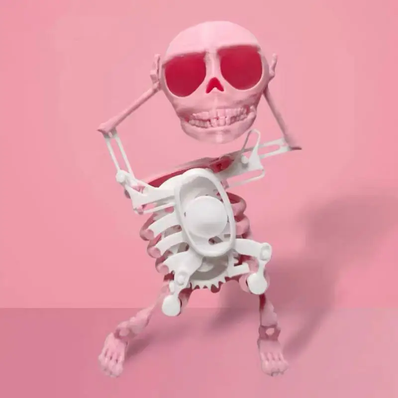 3D Dancing Skeleton Interactive Toy Mini Skull Figurine skeleton man shaking his head sand sculpture gear clockwork toy