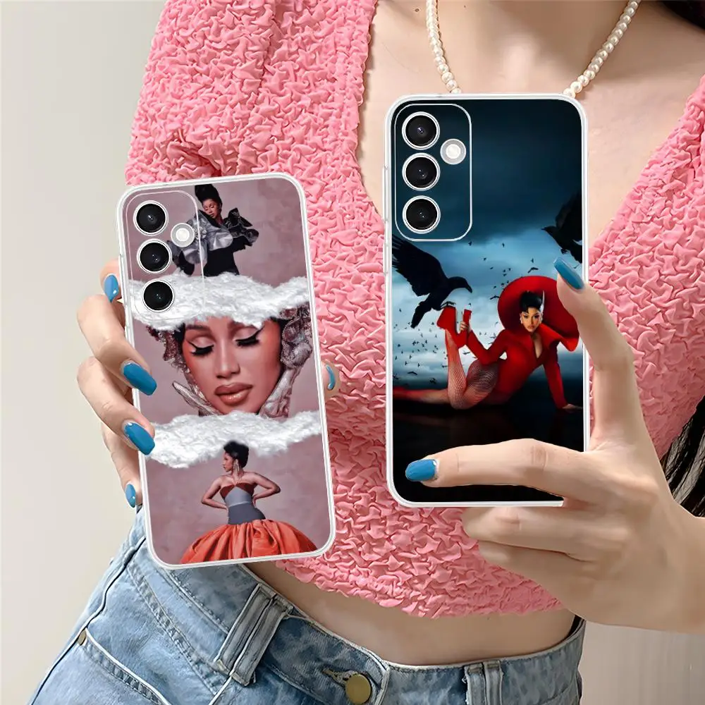 Cardi B Phone Case for Samsung Galaxy S25 S24 S23 S22 S21Plus FE Ultra Soft TPU Clear Shockproof Cover