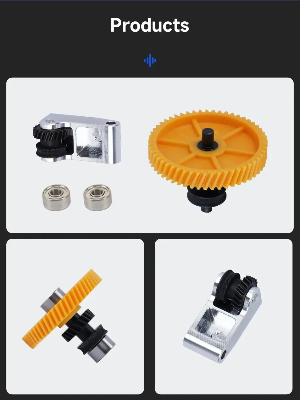 Zestaw spiralnych zębatek ze stali hartowanej powlekanej nanowarstwą DLC, niklowana, odporna na zużycie, do drukarek 3D Bambu X1 P1 Serie. — zdjęcie produktu 7
