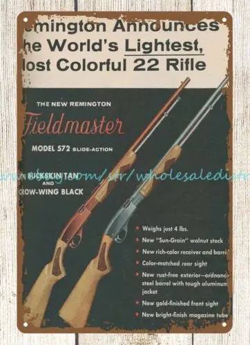 1958 REMINGTON FIELDMASTER RIFLE metal tin sign decorative items for bedroom