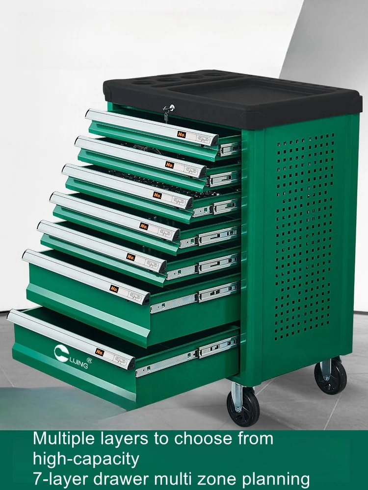 Three-tier tool cabinet heavy duty tool cart hardware tool box drawer combination cabinet auto repair tool storage cabinet