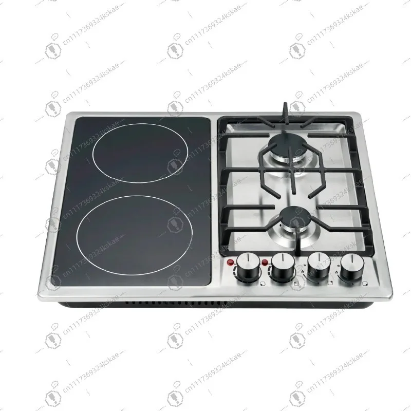 Compact Commercial 4‑Burner Gas Hob, Stainless‑Steel NG/LPG Dual‑Fuel Cooktop With Blue‑Flame Design