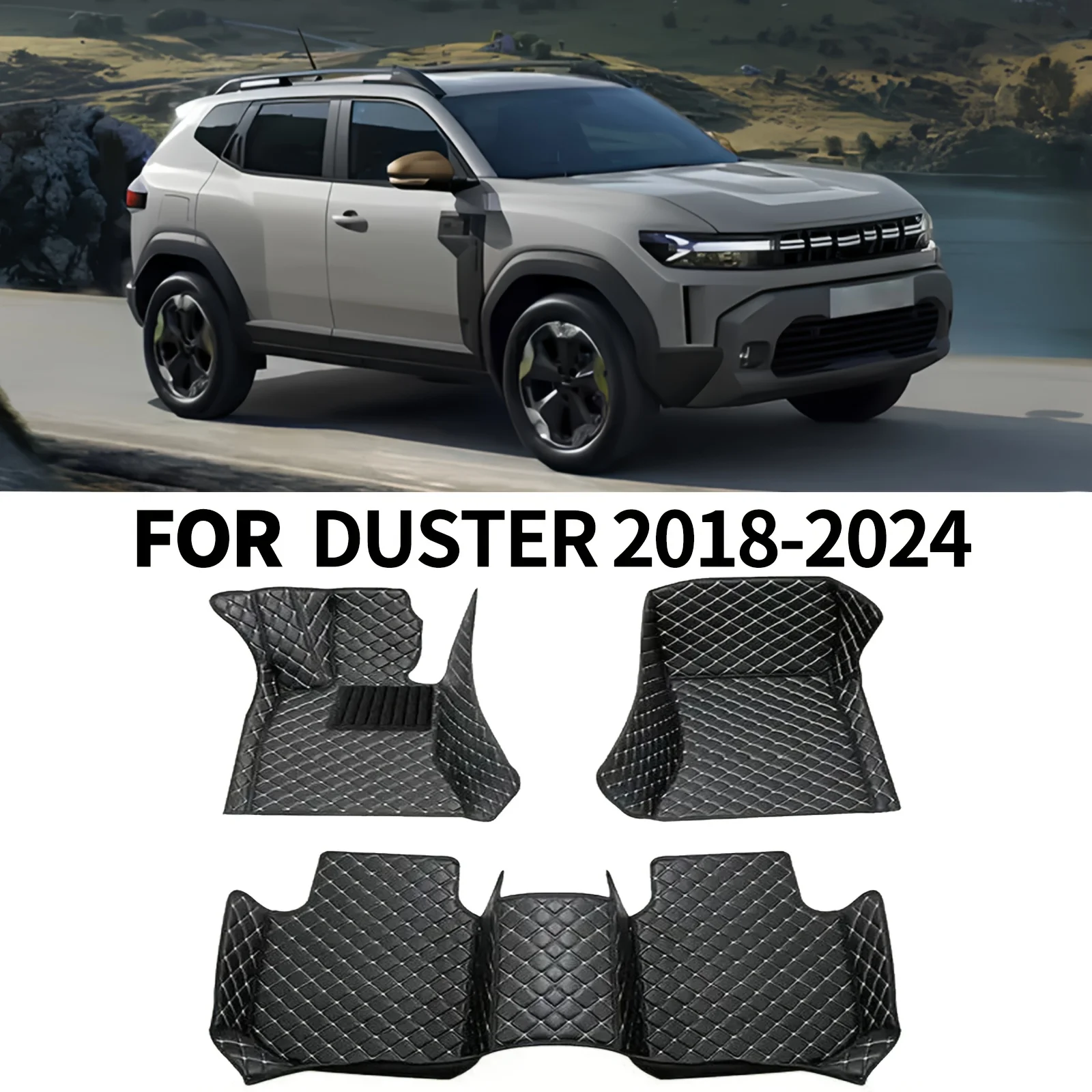 

Автомобильные коврики по индивидуальному заказу для Dacia Duster 2018-2024, идеальная посадка, легко устанавливается и чистящиеся автомобильные аксессуары для интерьера