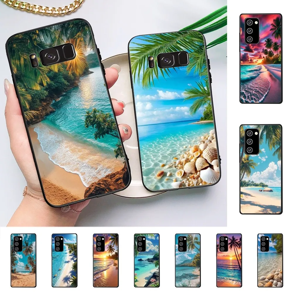 Sea Tropical Palm Trees Beach Phone Case For Samsung Note 8 9 10 20 Pro Plus Lite M 10 11 20 30 21 31 51 A 21 22 42 02 03