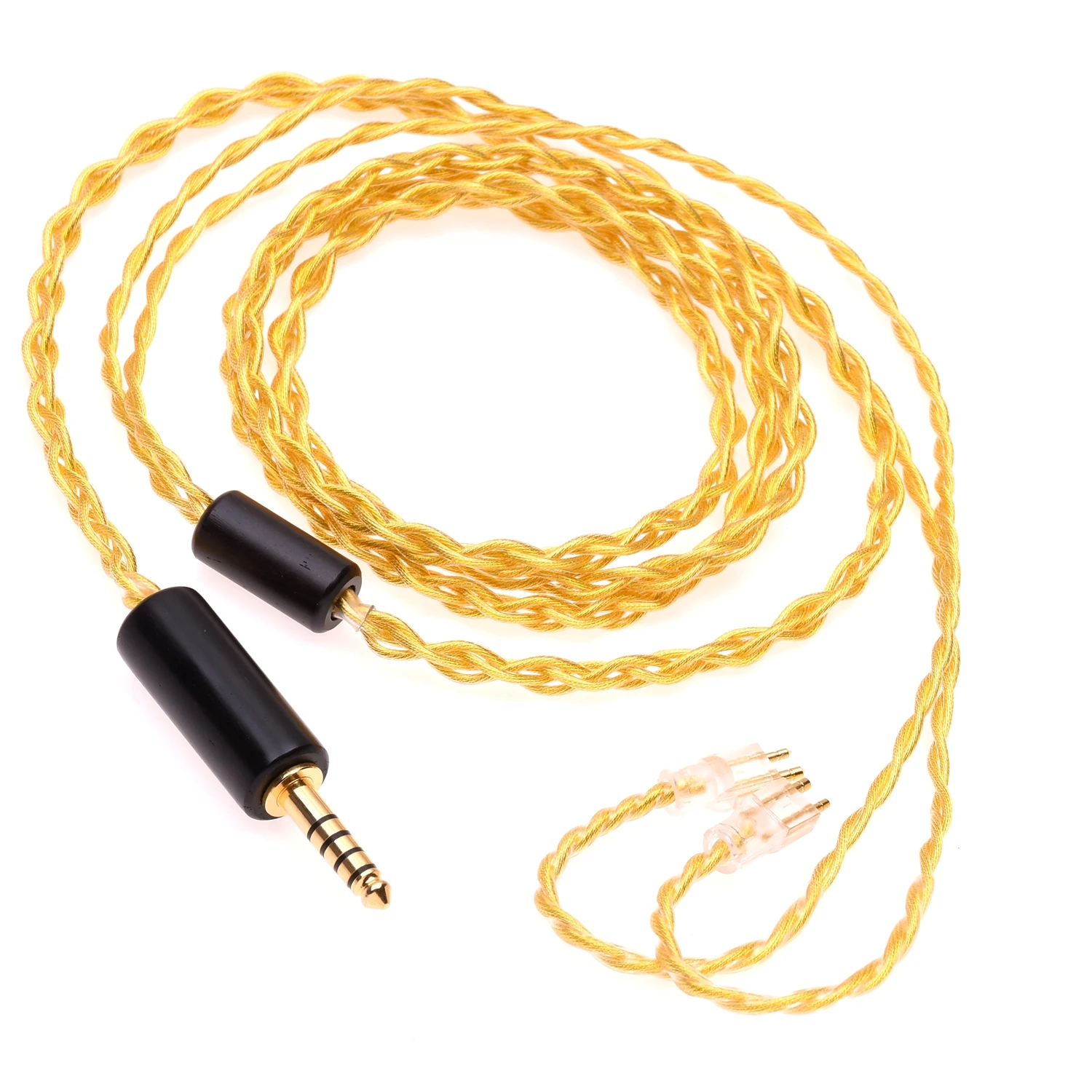 Crystal 4 Cores 6N OCC Gold Silver Plated Headphones Upgrade Cable For FitEar MH334 MH335DW