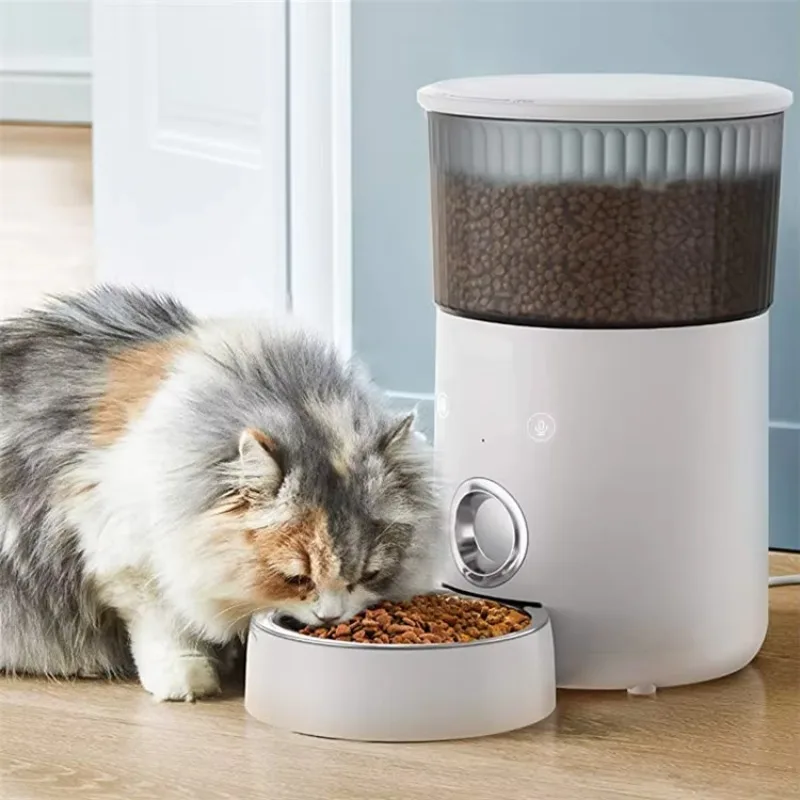 FurStarWiFi Connected Smart Automatic Pet Feeder For Dogs Cats Voice Recording Rechargeable Battery LCD Display Eco-Friendly ABS