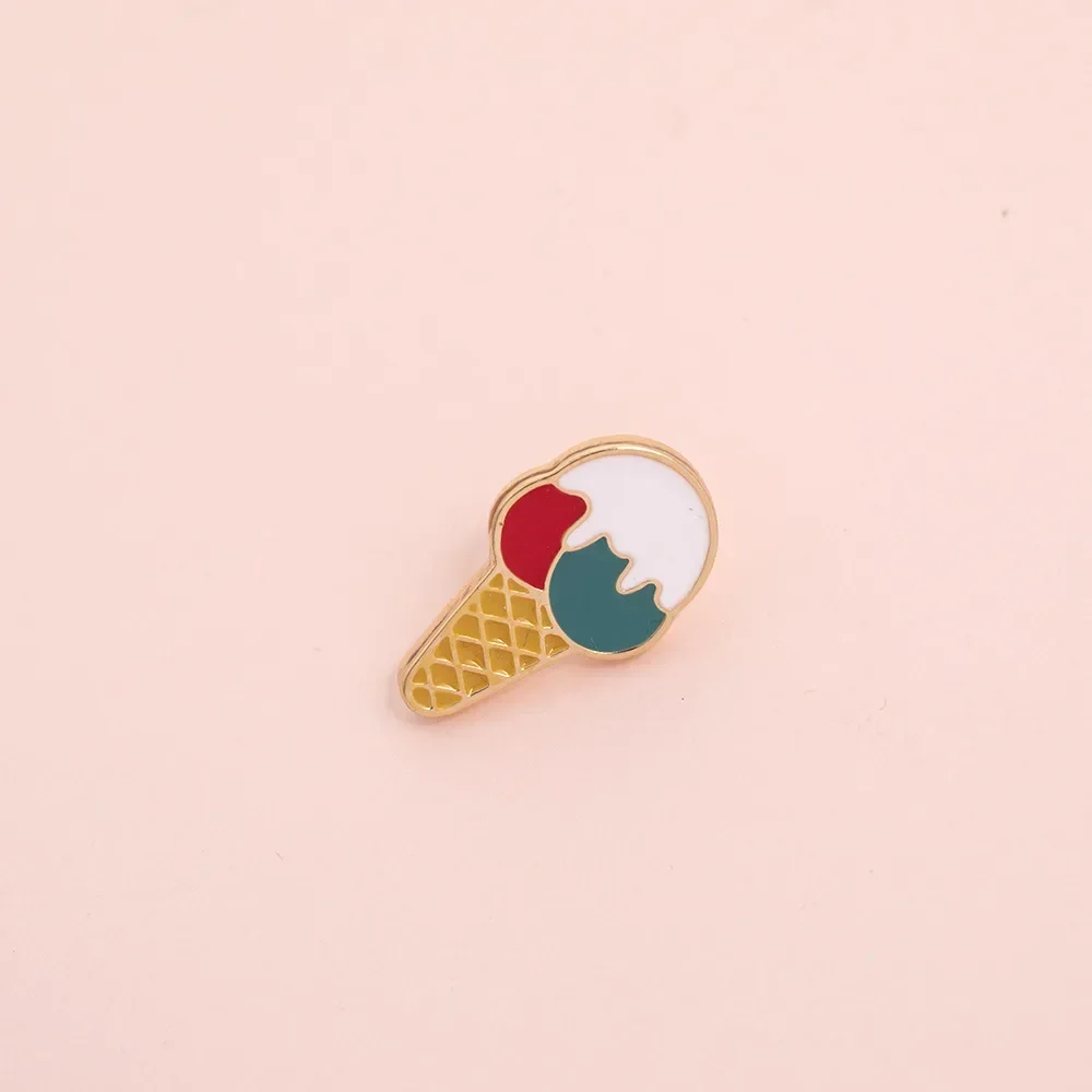 Food Enamel Pins Ice Cream Cake Strawberry Lollipop Charms Bag Brooch DIY Badges Denim Lapel Pin Jewelry Gift for Friend