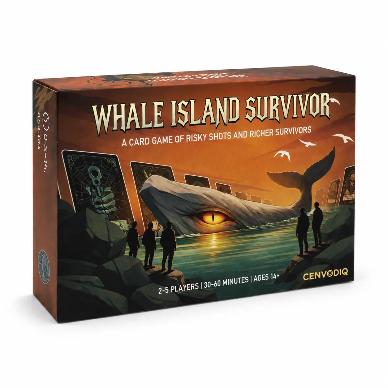 Whale Island Survivor Card Game for 2-5 Players, Survival Strategy Adventure with Role Cards, Skill Choices, Ages 14+