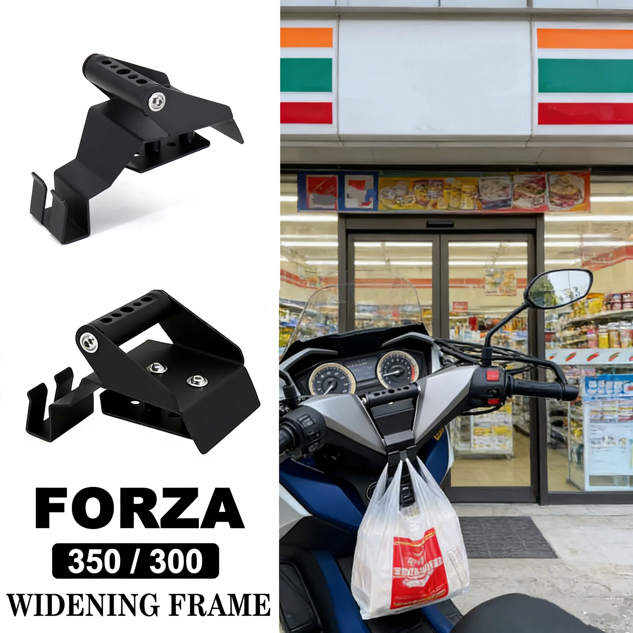 

Motorcycle Mobile Phone GPS Bracket Stoage Bag Hook Shopping Pack Hanger Bracket In One Fit For Honda Forza 350 NSS350 FORZA 350