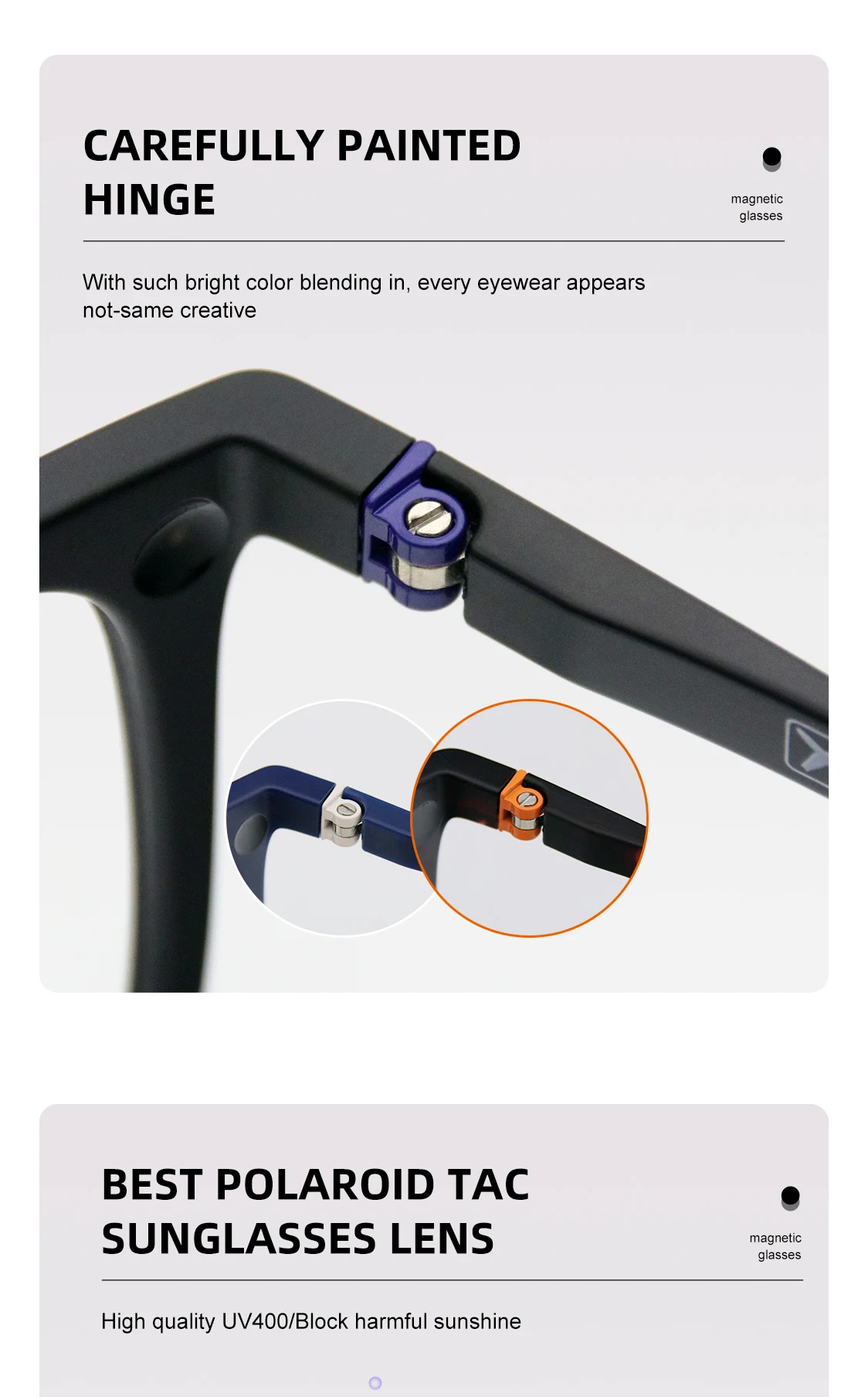 RS003 Myopie Brillen Rahmen Männer Quadratische Optische Gläser Rahmen Polarisierte Magnetische Clip auf Sonnenbrille – Detail 5