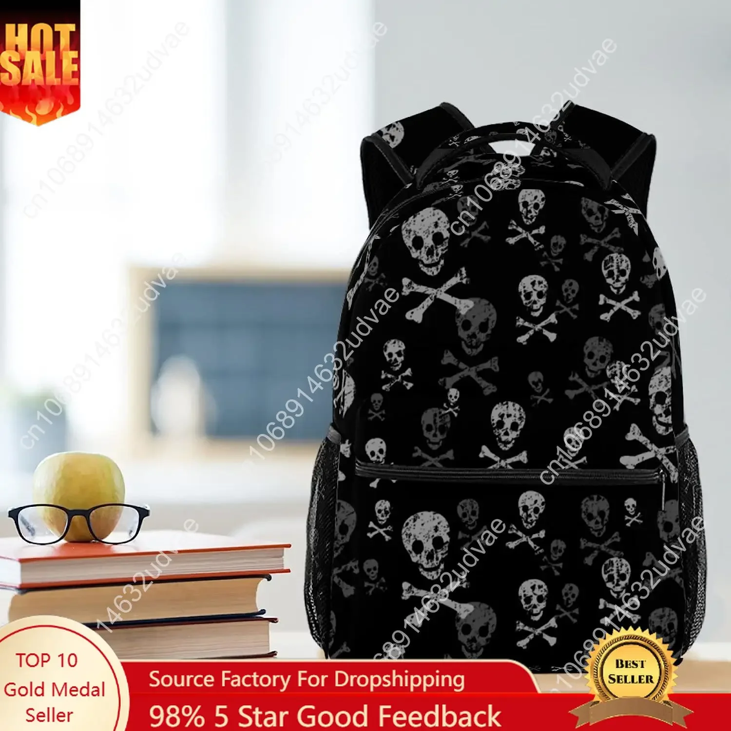 Skull and Bones Backpacks School Book Bag Travel Hiking Camping Daypack