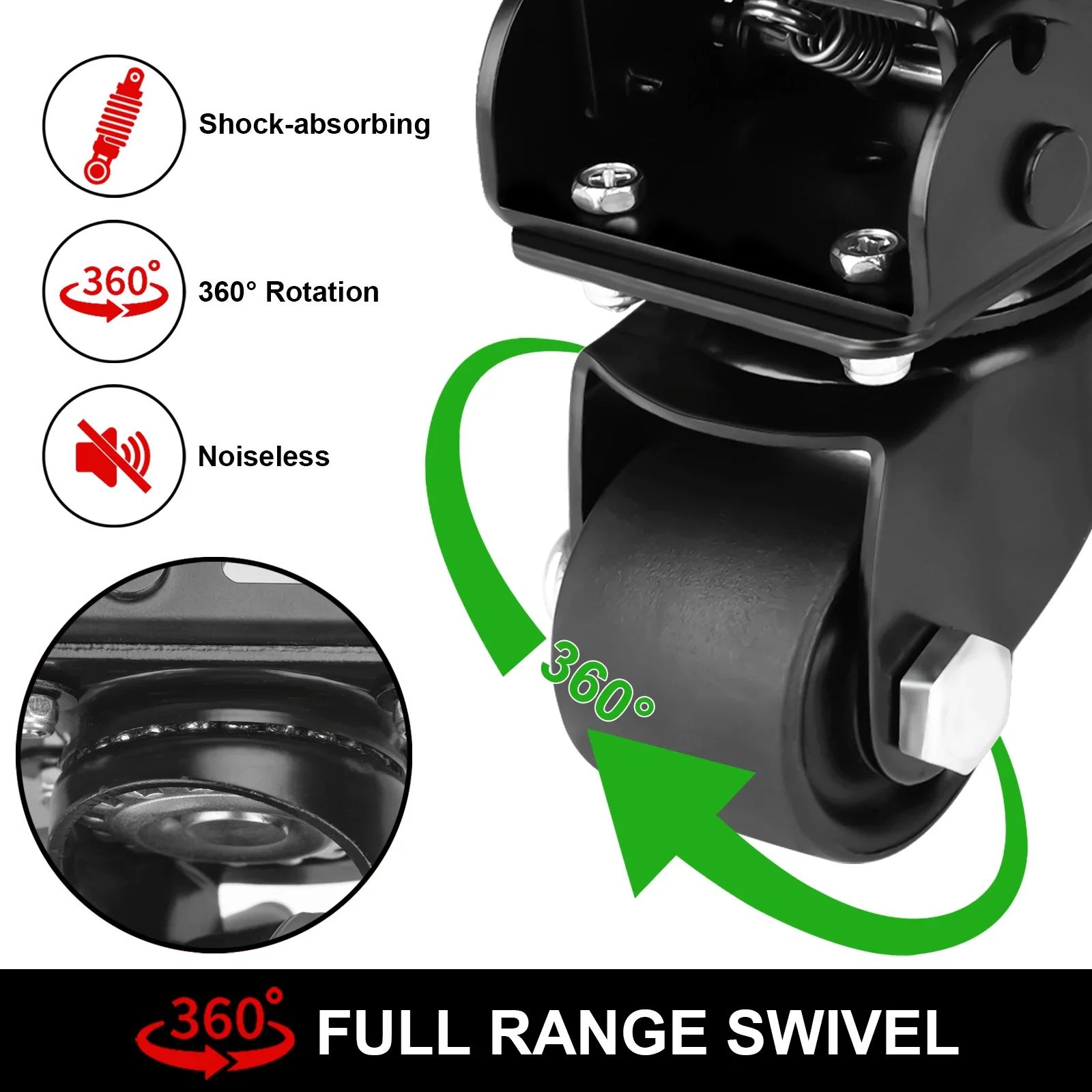 Upgraded Steel Construction Front Wheels,Packout Caster Wheel kit fit for Milwaukee Rolling Tool Box For Packout Toolbox