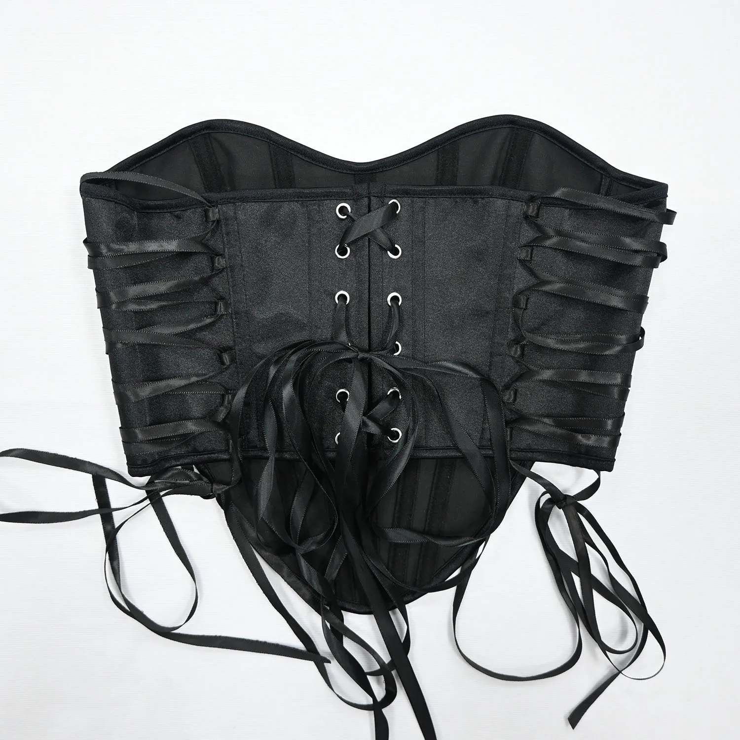 Women Corset Bustier Overbust Lace Up Shaping Vintage Bodice Pink Breast Strapless Crop Tops female Stage Costumes