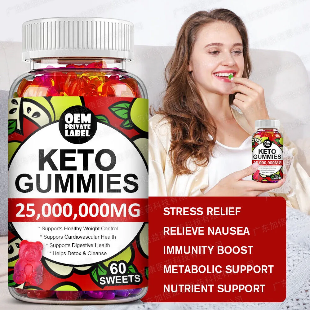 60 pills ketogenic apple cider vinegar gummy reduce anxiety  immune system immunity diseases provide nutritional support