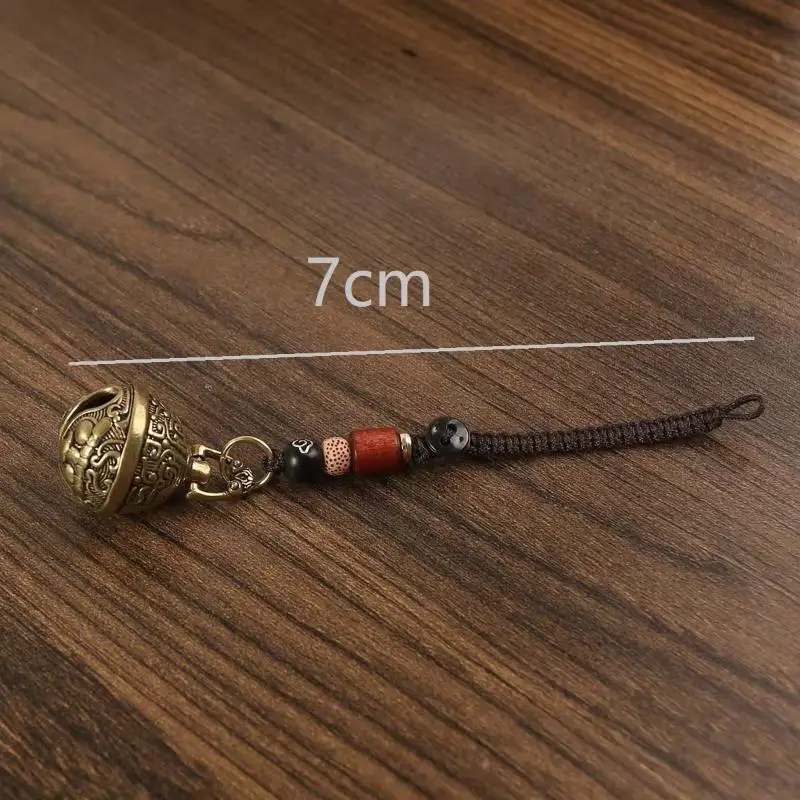 Handgefertigter Drachenkopf-Glöckchen-Schlüsselanhänger aus reinem Kupfer, hochwertiger Schlüsselanhänger aus glattem Messing als Familiengeschenk, Rucksackanhänger, Alltagsaccessoire. – Detail 6