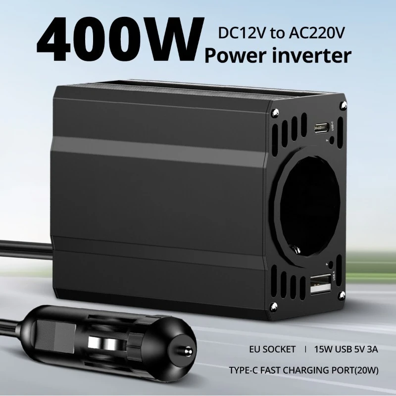 European cross-border special supply for new inverter correction wave 200/400W vehicle-mounted converter 12V to 220