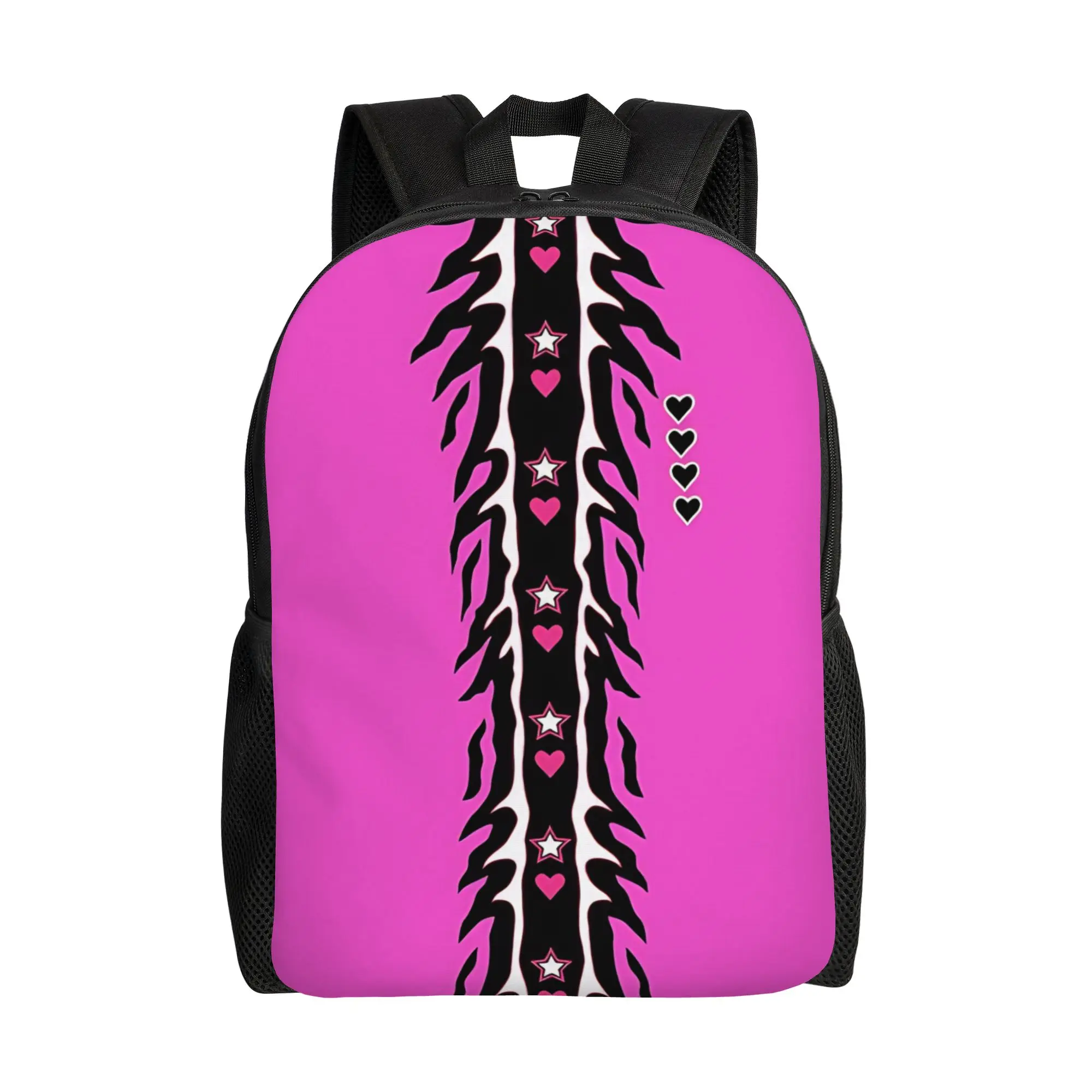 B-Bret Hart pink black stripe  Schoolbag Men Sporty Daily mochila Large Capacity Laptop Bag Back To School Season