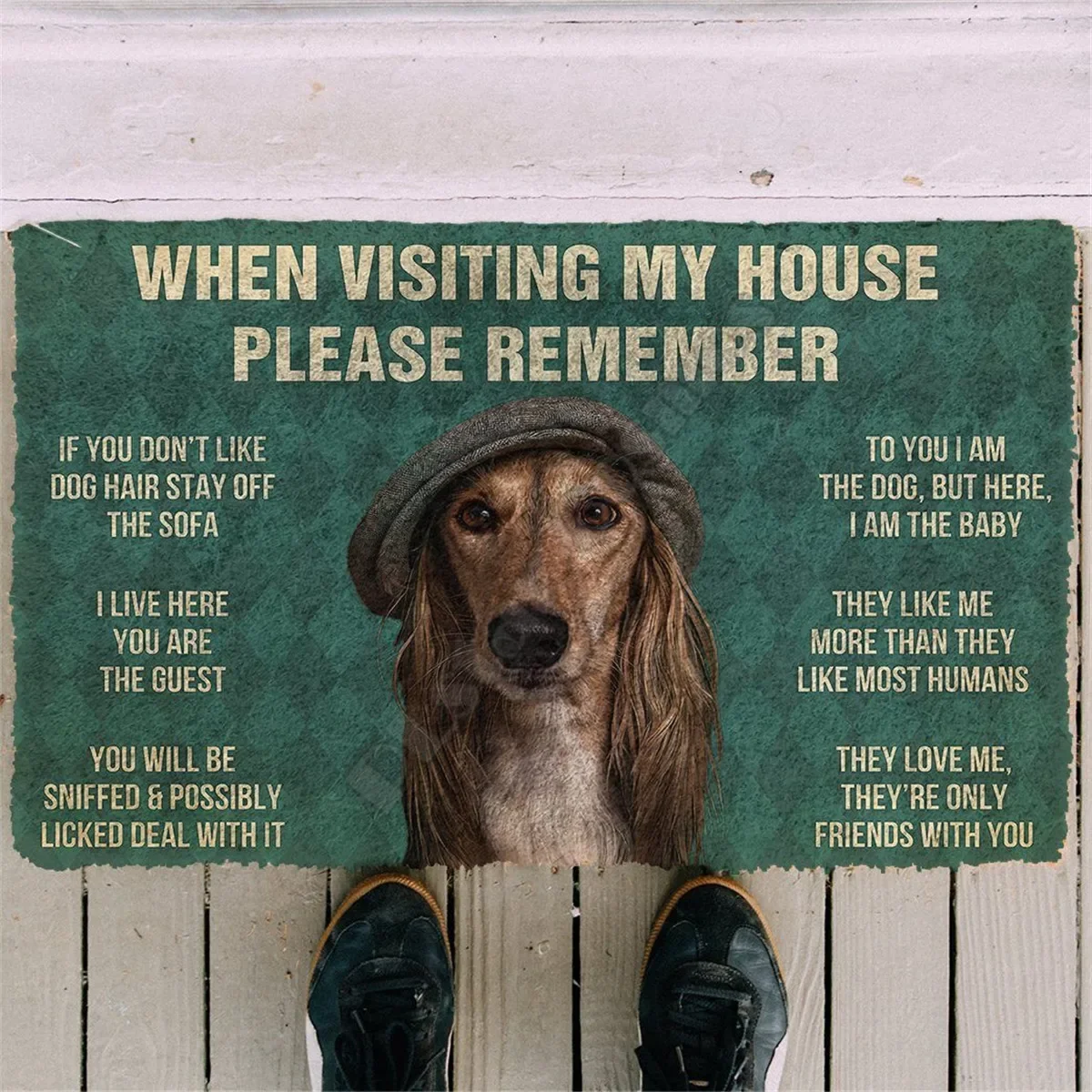 3D Printed Please Remember Saluki House Rules Custom Doormat Non Slip Door Floor Mats Decor Porch Doormat 04