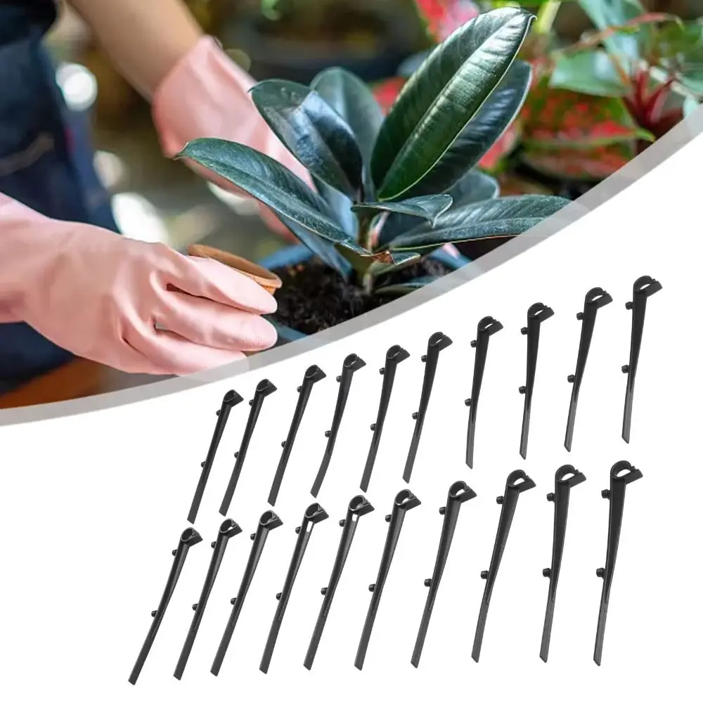20PCS Hook & Stake Design Gutter Clip Weather Resistant Anti-Rust Gutter Net Fixing Hook Simple Assembly