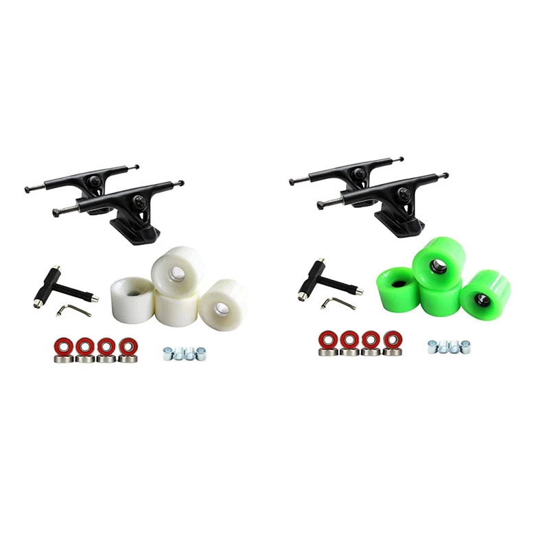 

8Inch Skateboard Trucks Bridge Hanger PU Wheels Bearing T Skateboard Tool Skateboard Wheel Combo For Longboard