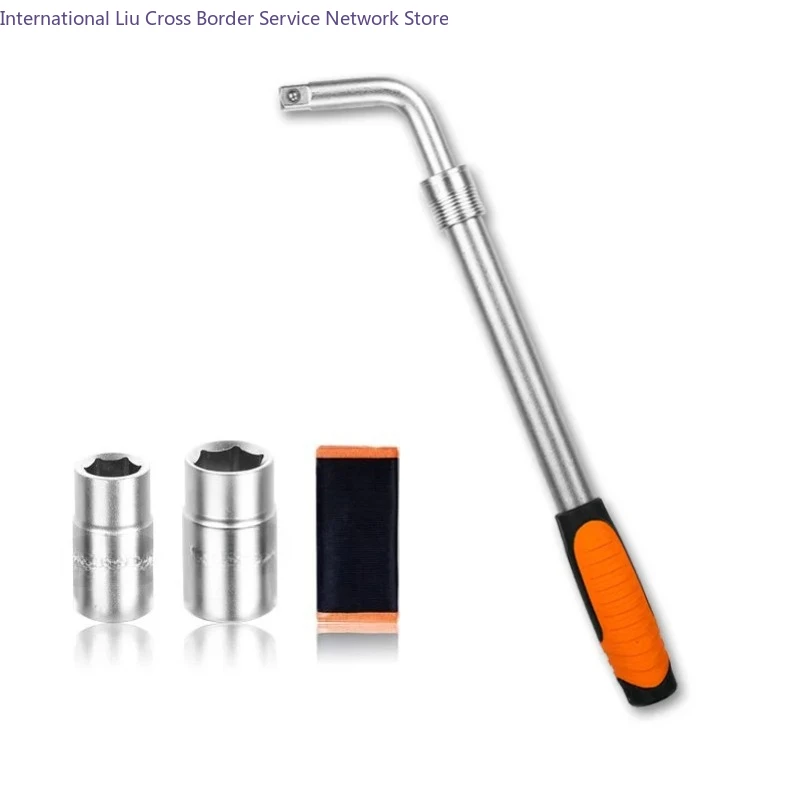 L-Shaped Telescopic Tire Wrench Extended 17/19/21/23mm Socket Labor-Saving Wheel Nut Removal Tool for Car Van Truck Caravan